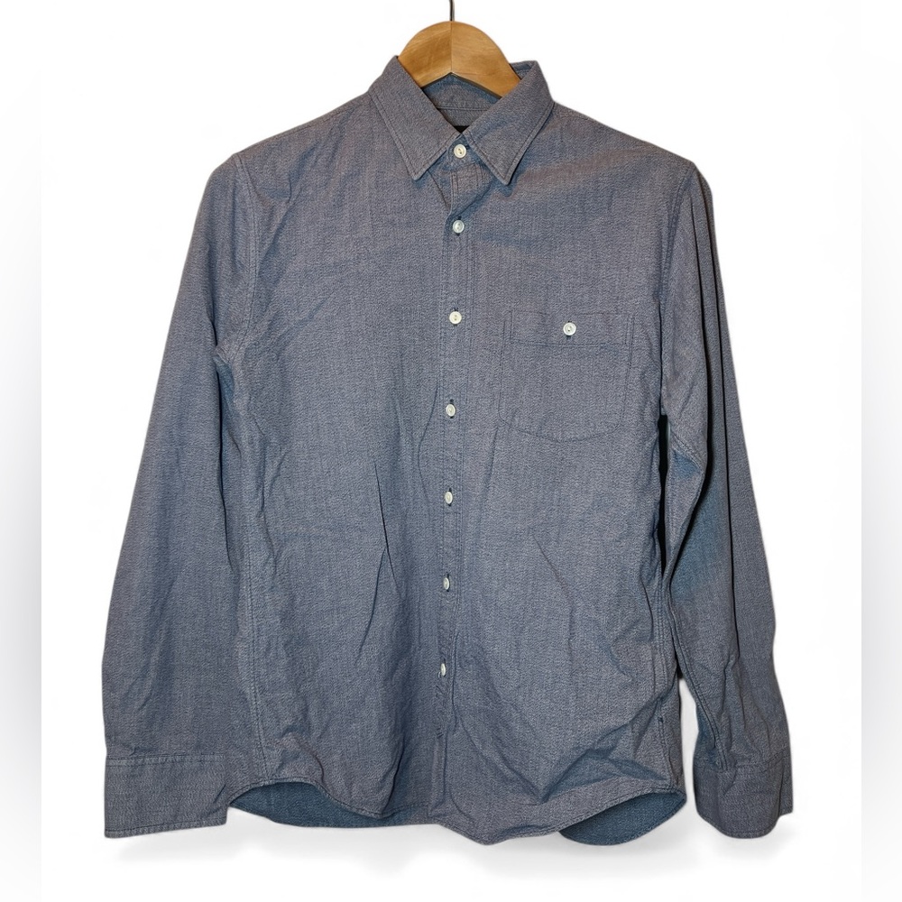 J Crew Chambray Style Button Down Long Sleeve Shirt Blue Medium Preppy‎